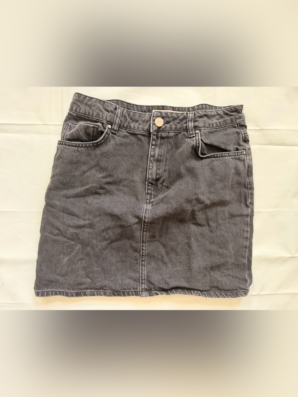ASOS Washed Black Denim Mini Skirt